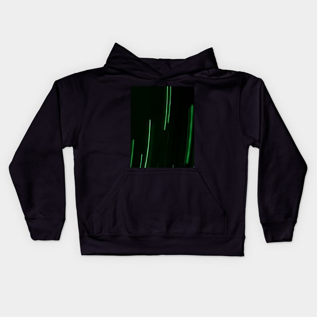 Green blurred lights Kids Hoodie by Beccasab photo & design